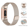 Miniatyrbild 6 av 6: Milanese Loop Metallarmband Fitbit Charge 4/3 Champagne Guld