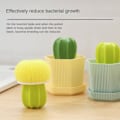 Miniatyrbillede 4 af 5: 4 stk. Creative Cactus Pot Brush, Nano Rengøringsbold Gradient Gul