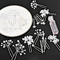 Miniatyrbillede 3 af 5: 30 stk Bryllupshårnåle, Hårtilbehør med Strass og Perler, U-Form