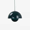 Miniatyrbilde 1 av 3: CraftThink LED-pendelbelysning, kuleformet innfelt Flushmount Light Modernism Metallhengende Hengelampe for stue Soverom Spisestue R Grønn 10 tommer
