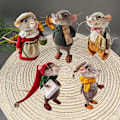 Miniatyrbild 2 av 8: Filtad Mus-Kit Handgjord Filtade Möss Jul Filtade Möss A fulfillment