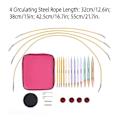 Miniatyrbild 4 av 10: 13-delars utbytbart stickset, rundstickor 2,75 mm-10 mm