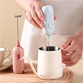 Miniatyrbilde 3 av 4: Kraftig Mini Håndholdt Elektrisk Melkeskummer i Rustfritt Stål, Fancy Kaffeskummer, Mini Drikkemixer i Rustfritt Stål