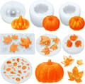 7 stk. græskar silikoneforme Halloween Resin-forme Thanksgiving Lys Epoxyharpiks Ahornforme Blandede spøgelsesforme til efterår DIY-håndværk Mak_tfrf