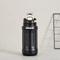 Miniatyrbillede 1 af 5: 316 rustfrit stål stor kapacitet isolering kop mænd og kvinder halm sport vandflaske Sort 800ML