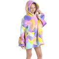 Pikkukuva 1 / 2: Barn Oversized Sweatshirt Filt med Luvtröja Mjuk Varm Fleece Badrock Färgrik3
