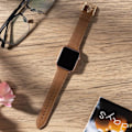 Miniatyrbillede 5 af 5: Apple Watch læderrem, udskiftningsrem i ægte læder til Apple Watch Series 9 8 7 6 5 4 3 2 1 & iWatch SE, Ultra (38 mm 40 mm 41 mm, brun) Brown