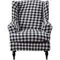 Miniatyrbilde 1 av 5: Wingstolöverdrag 2 delar Stretch Spandex Wingback stolsöverdrag Soffa Slipcover Utskrift Wingback Fåtölj Slipcovers Möbelskydd Soffa Så CDQ