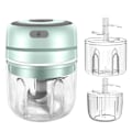 Miniatyrbillede 1 af 5: Elektrisk hvidløgshakker, mini hvidløgshakker bærbar trådløs madprocessor, hvidløgsmåler Mincer kross-grøn