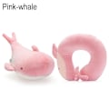 Miniatyrbilde 1 av 10: Plysjputer U-formet reisepute ROSA VAL Pink whale