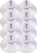 8 x Suction Cups Ø 50 mm - Suitable for M4x10mm Thread - Suitable for Knurled Nuts Transparent