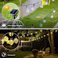 Miniatyrbillede 3 af 3: Solcellelampe til haven, Balkon lyskæde med solceller, 9,5 meter kugler