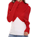 Miniatyrbillede 5 af 5: Dame Scarf Cape Sjal Vintermode Unisex Varmstrikket Strikket Wrap Sjal Cape med Ærmer