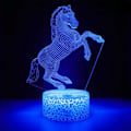 Miniatyrbillede 5 af 5: 3D Hest Natlampe Bord Skrivebord Optisk Illusion Lamper 16 Farveskiftende Lamper LED Bordlampe Julegave Hjem Kærlighed Fødselsdag