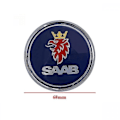 Miniatyrbilde 4 av 5: 2 stk kolfiber bil foran hette logo bagasjerom emblem for Saab 68mm