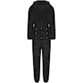 Miniatyrbillede 4 af 5: Kvindes Sexy Dyb V-udskæring Bodycon Jumpsuit Pyjamas Langærmet Romper Nattøj Sort Black L