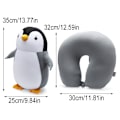 Miniatyrbild 2 av 10: Plush Kuddar U-formad Resekudde GRÅ PINGVIN Grey Penguin