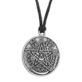 Pikkukuva 2 / 5: Tetragrammaton Pentagram Halsband Hänge för män Gotisk Wiccan Pentacle Talisman Seal Of Solomon Amulet Choker Smycken Presenter chain