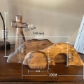Miniatyrbillede 2 af 4: Den tomme grav påskescene og korsdekoration, Jesus-graven påskebakke-pakke, træpåske-Jesusskilt Tiered mursten dekorationer