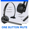 Miniatyrbild 3 av 5: Trucker Bluetooth-headset med mikrofon, laddningsbas, mute-funktion för hemkontorssamtal, stark batteritid