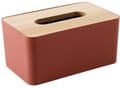 Bambu Näsdukslåda Hållare, Rektangulär Trätopp Ansiktsservett Dispenser Lock för Vardagsrum, Kontor, Sovrum, Bil, Rosa