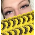Miniatyrbilde 1 av 5: Russiske Strip Lashes D Curl Naturlig Look Faux Mink Fransar