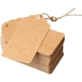 Miniatyrbilde 1 av 4: 100 stk. brune prisetiketter håndlagde etiketter med snor 7 x 4 cm