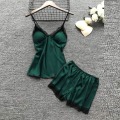 Miniatyrbild 3 av 5: Pyjamas Dam Pyjamas Set 4st Nattkläder Underkläder Set Sexig spets Negligé Babydoll Negligees Kostym Underkläder Night 3XL A10 Röd