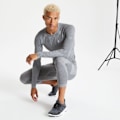 Miniatyrbild 3 av 5: Dare 2B Mens In The Zone 3/4 Base Layer Leggings XL-XXS Charcoa Charcoal Grey Marl XL-XXS zdq