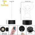 Miniatyrbilde 3 av 5: Stitch 3D LED-bordlampe, 16 farger fjernkontroll, Stitch julegave lampe, barneromsdekorasjon