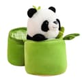 Simuleret Panda lille bambusrørsdukke fødselsdagsgave børnedagsgave sød panda