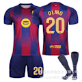 Pikkukuva 1 / 9: 25-26 Barcelonan lasten jalkapallopaita 6 Gavi 9 Lewandowski 19 Yamal 8 Pedri pelipaita Barcelona setti Koko 20 sukat Size 20 socks 28#