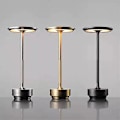 Miniatyrbillede 1 af 2: Sladdløs bordlampe - dæmpbar, vandtæt, metal, USB-genopladelig - 1 stk. sølv silver