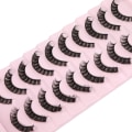 Miniatyrbillede 5 af 5: Falske øjenvipper Russiske Strip Vipper D Curly Faux Mink Vipper Fluffy