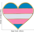 Pikkukuva 2 / 5: CDQ 5-osainen vaakasuora raidallinen sateenkaarisydän rintaneula Pride Heart -merkki (B) väri 1