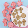 Miniatyrbillede 5 af 5: 8 stk. Cross Cookie-forme i plast, 3D tegnefilm, trykbar kageform, one size