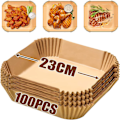 Miniatyrbillede 1 af 5: Airfryer papir - naturlig farve - firkantet 20*20cm høj 4,5cm 100stk/b
