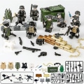 Miniatyrbild 2 av 5: 8st Militär minifigurer Bas Ww2 Set +vapen Kit Armé Vapen Soldater Leksaker