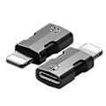 Pikkukuva 2 / 5: Usb C - Otg Lightning -sovitin iPhonelle - Tukee tiedonsiirtoa, liitä latausliitin, kaapelinmuunnin, langaton mikrofonisovitin - Musta-Exce
