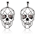 Pikkukuva 1 / 5: Heyone Delikat Lätt Metallisk Utskärning Filigrankrok Dinglar Örhängen Söta Halloween Skull Studs Örhängen Gothic Cool Statement