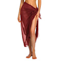 Miniatyrbild 2 av 10: Lång Sarong Cover Up för Kvinnor Chiffong Strand Wrap VINRÖD wine red