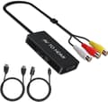 RCA til HDMI-konverter, AV-kompositadapter 720P 1080P Plug and Play til PS2 PS3 Xbox N64 VHS DVD HDTV-projektor Sort