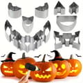 12-pak Halloween Græskar Udskæringsforme i Rustfrit Stål – Jack-O’-Lantern Graveringsværktøjer med DIY Skabeloner_TF_TF