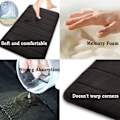 Miniatyrbillede 5 af 5: Badeværelsesmåtte i memory foam, skridsikker, absorberende, superhyggelig, fløjlsblød, supervandabsorberende, tyk, sort Svart Black Black 17 X 24 inches
