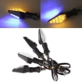 Miniatyrbilde 1 av 5: 4 stk 12LED Amber+Blå Motorsykkel Blinklys Blinklys Blå Svart 4stk
