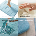 Miniatyrbilde 4 av 5: Baderomsmatte i memory foam, sklisikker, absorberende, superkoselig, fløyelsmyk, supervannabsorberende, tykk, blå Blå Blu Blue 20 X 32 inches