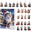 Miniatyrbild 1 av 4: Katt-Adventskalender 2024, 24 Dagar Julnedräkning med Söta Kattdockor, Juldekoration