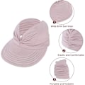 Miniatyrbillede 4 af 7: Solhatte til kvinder UV-beskyttelse Solskærm Bred Skygge Sommerhatte med hestehale White Bule