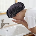 Miniatyrbild 4 av 4: 3 st sidenhuvor, satinhuvor Hårhuvor Elastiskt brett band Nattsömnhuv Mjuk sömnmössa i satäng Cap för kvinnor Sovande flicka Hårvård