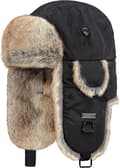 Barts Kamikaze Trapperhatt för män och kvinnor, Vinter Aviator Ushanka med mjukt fuskpälsfoder, Justerbart spänne, Svart, En storlek
